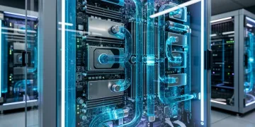 Advanced direct-to-chip liquid cooling system in a Tier-4 data center.