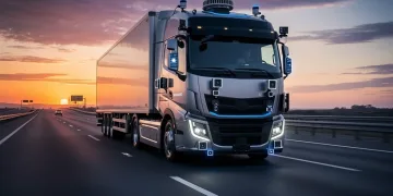 Level 4 autonomous freight truck on highway