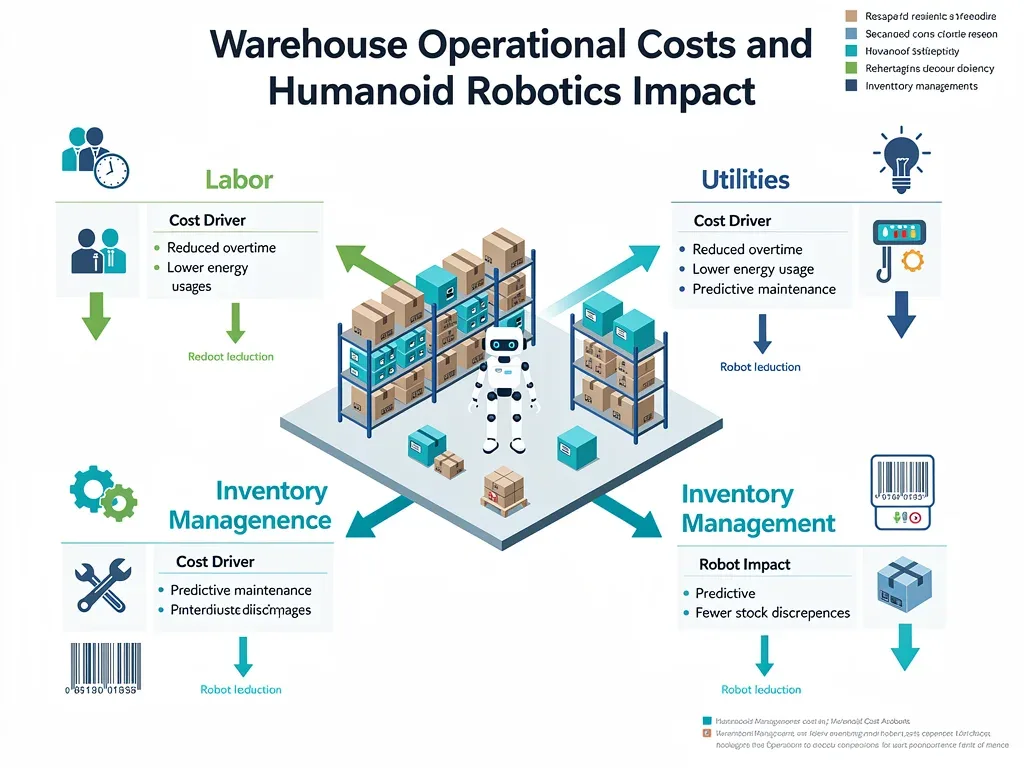 Infographic showing operational cost breakdown and humanoid robot impact.