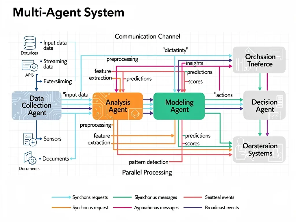 Diagram of multi-agent AI system interaction flow