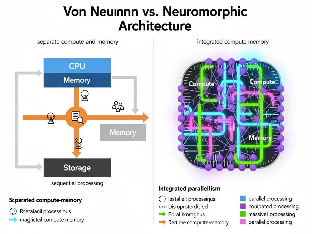 Comparison of Von Neumann and neuromorphic computing architectures