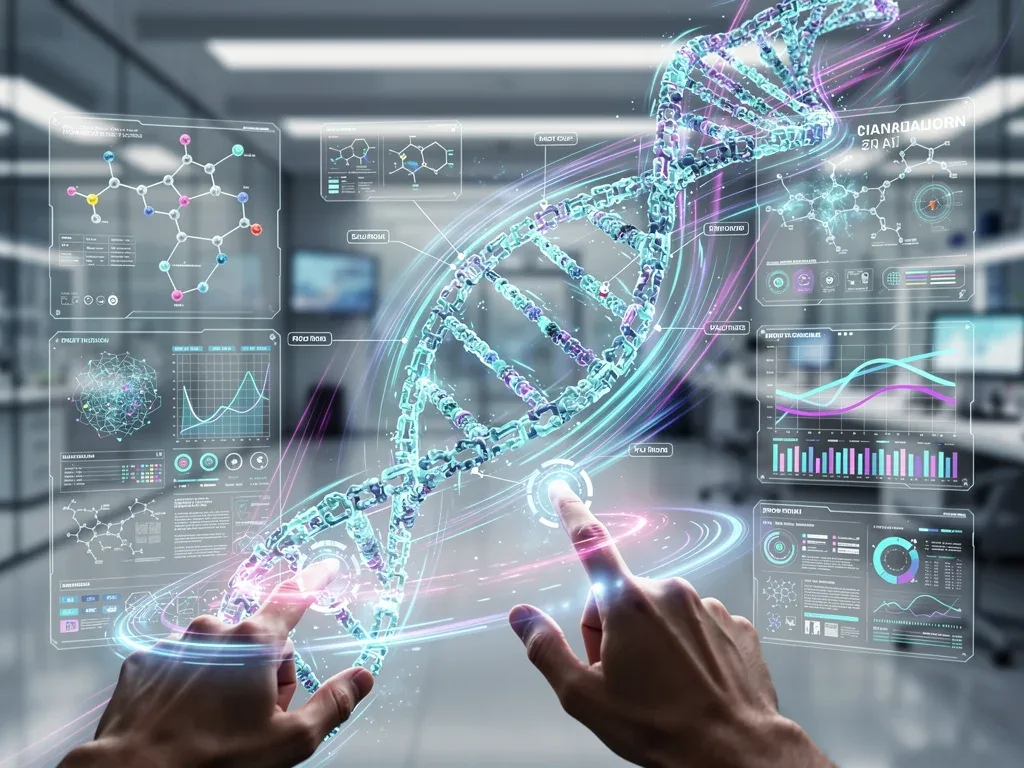 Digital illustration of DNA manipulation in a cloud synthetic biology platform
