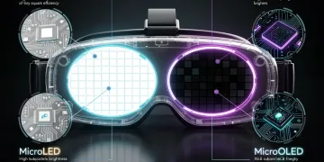 MicroLED vs MicroOLED display comparison for VR headsets