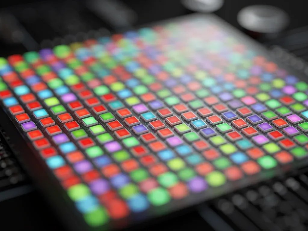 Close-up of MicroLED display panel technology