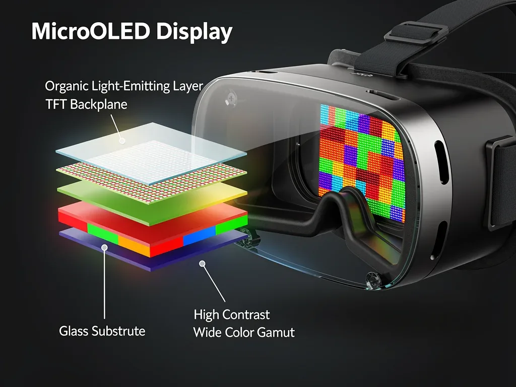 Internal structure of MicroOLED display for clarity