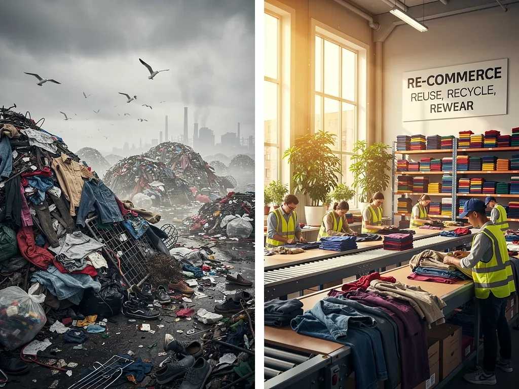 Environmental impact of re-commerce versus fast fashion waste