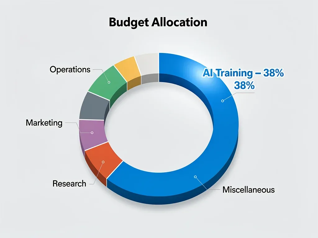 Corporate budget allocation showing significant AI training investment