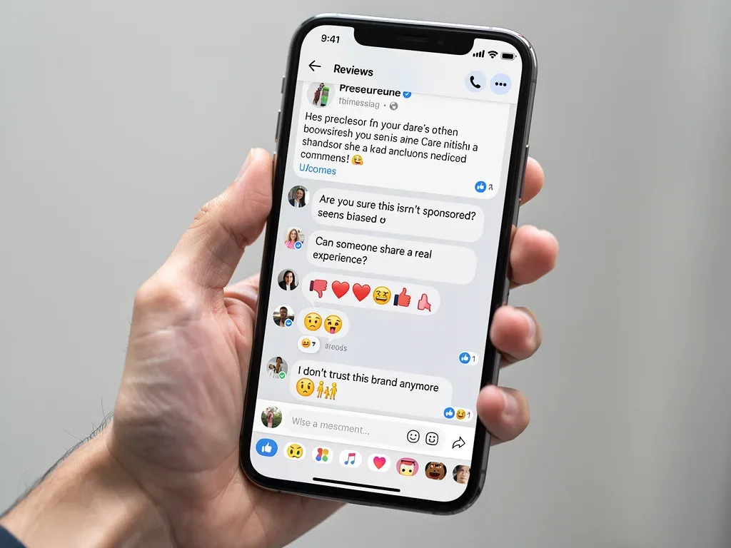 Social media screen showing critical engagement with product reviews and de-influencing content.