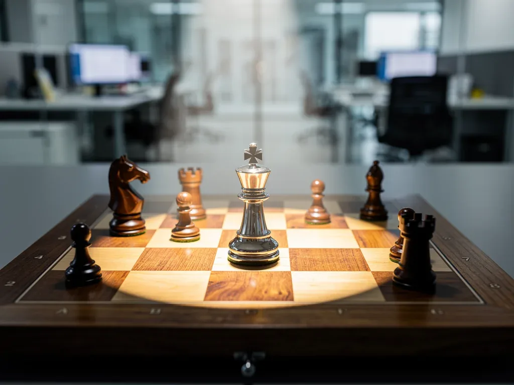 Chessboard representing strategic executive talent retention