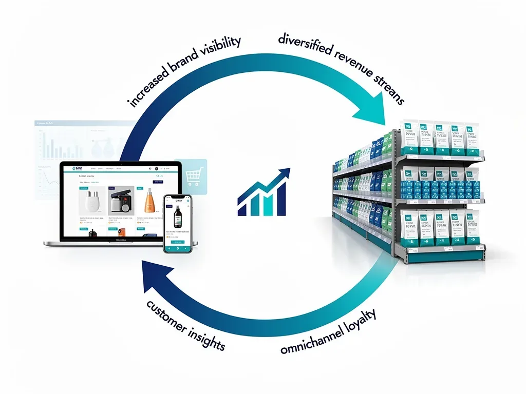 Synergy between DTC online sales and traditional retail channels