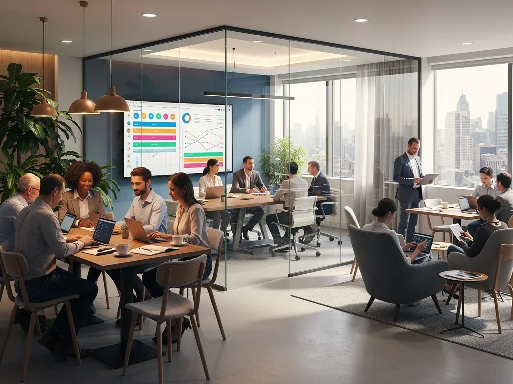 Employees thriving in a flexible work environment with improved productivity