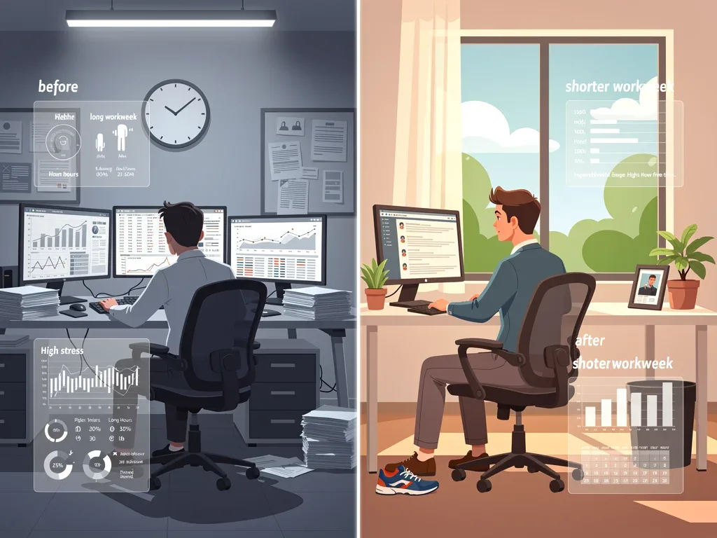 Contrast between traditional and modern workweek impact on employee well-being