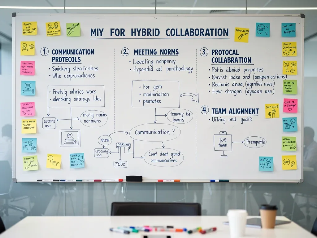 Strategic protocols for enhancing hybrid collaboration and reducing digital fatigue.