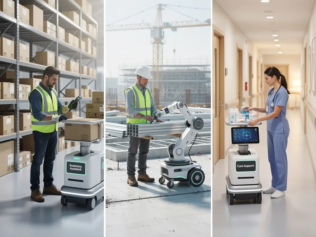 Deskless workers collaborating with robots in modern industrial settings