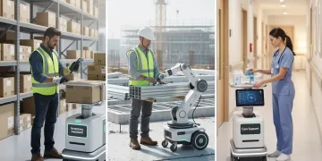 Deskless workers collaborating with robots in modern industrial settings