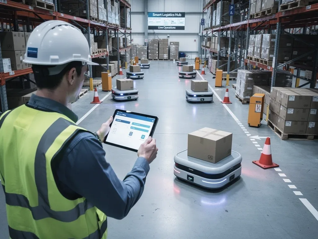 Autonomous mobile robots working alongside human warehouse staff