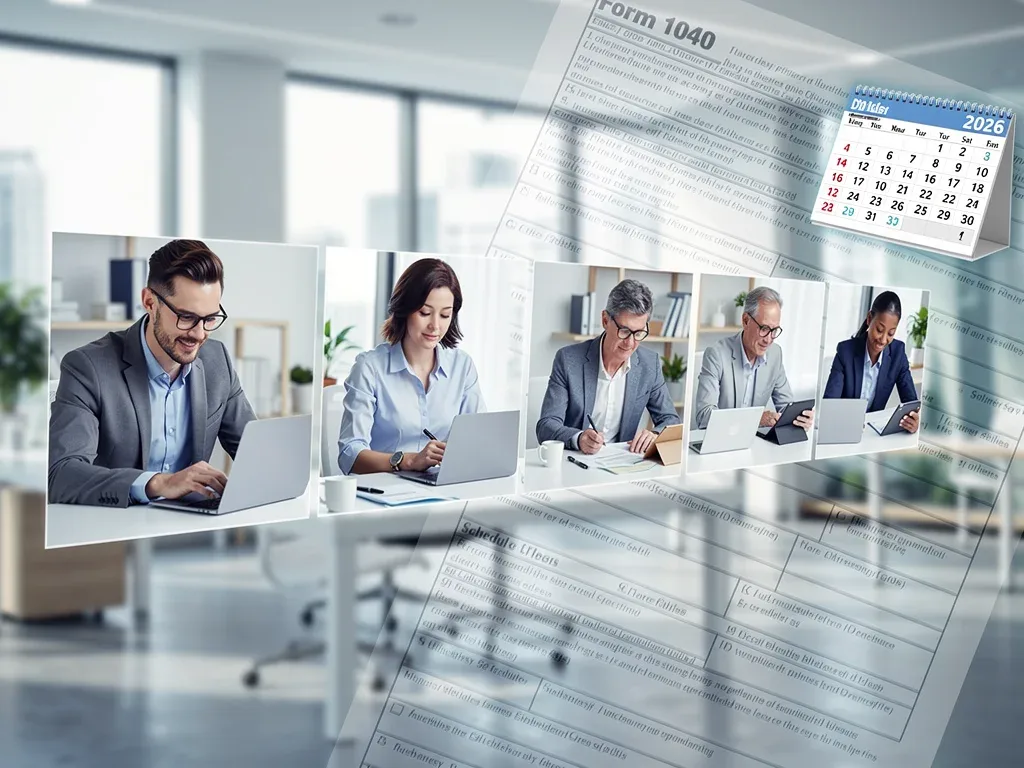 Professionals navigating 2026 federal remote work tax rules on digital devices.