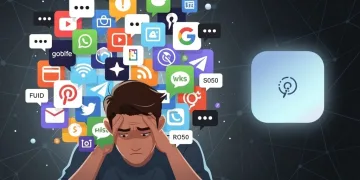 Overwhelmed consumer facing numerous subscription icons, seeking simpler micro-access solutions.