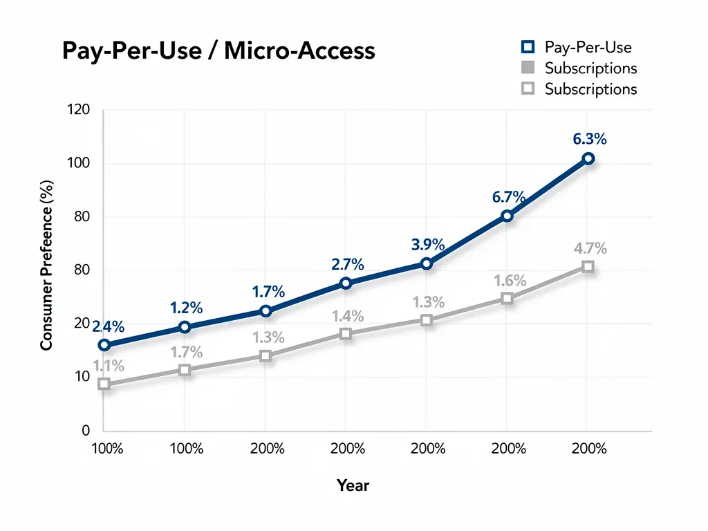 Graph showing rising consumer preference for flexible micro-access over subscriptions.